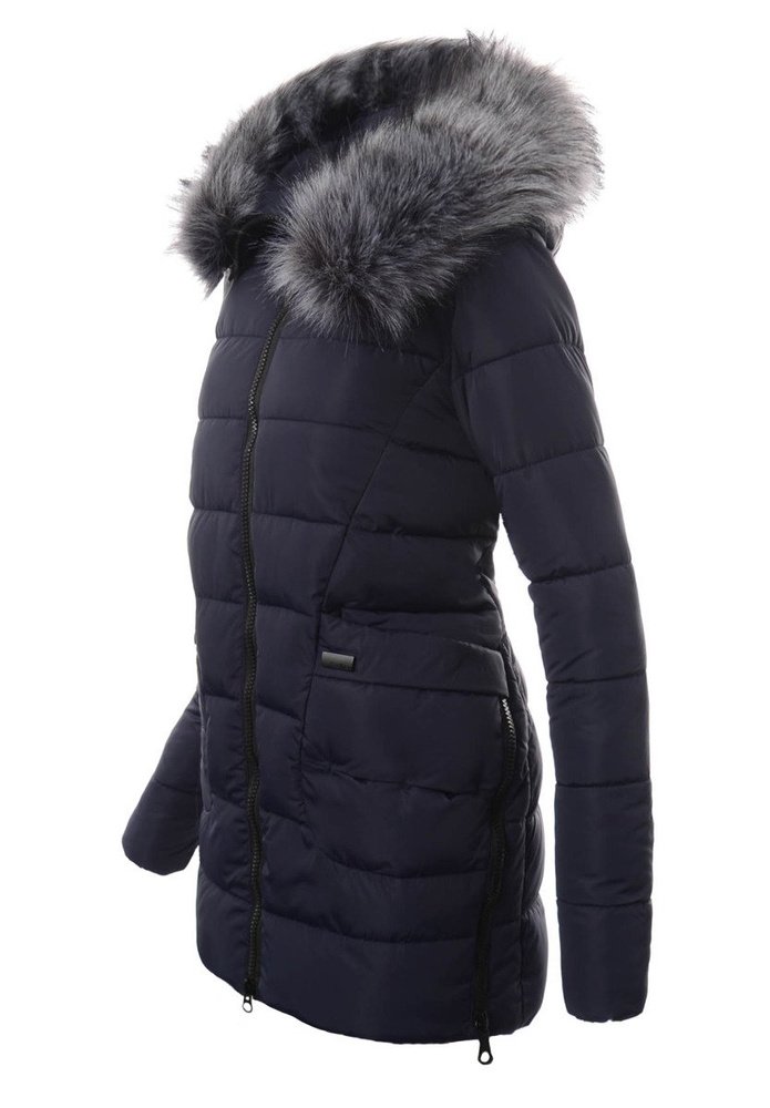 Damska Zimowa Ortalionowa Kurtka Hanna Granatowa