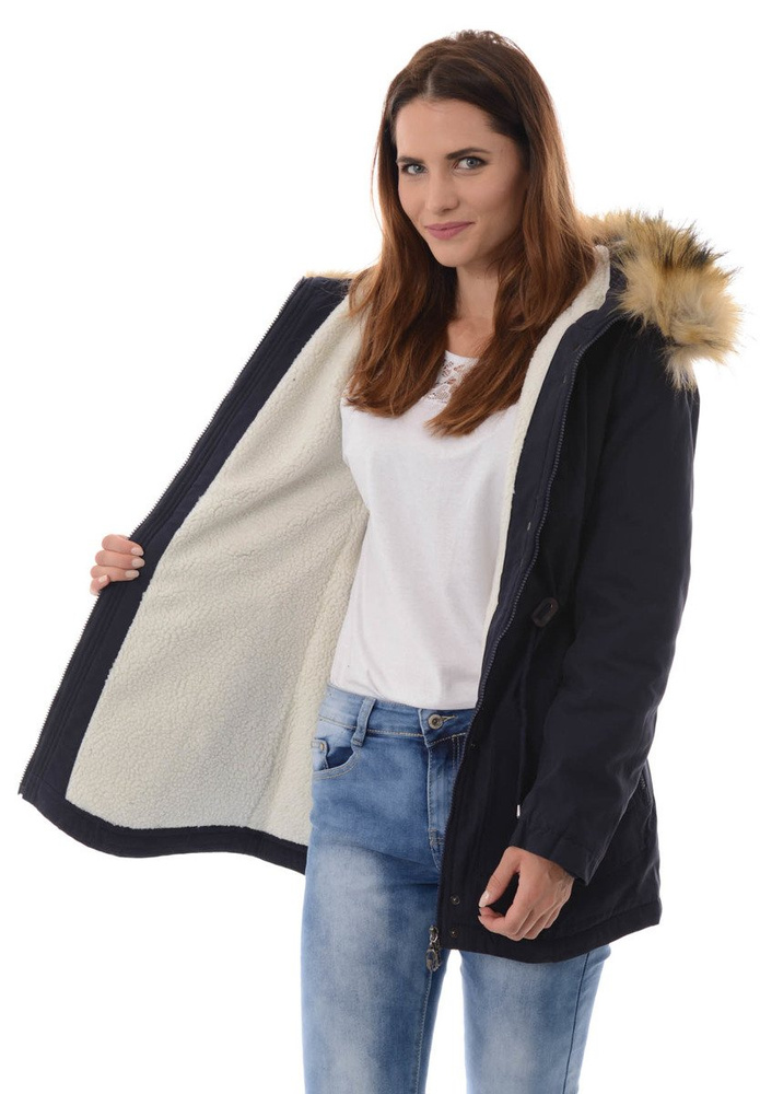 Damska Kurtka Parka Zimowa Adelina Granatowa