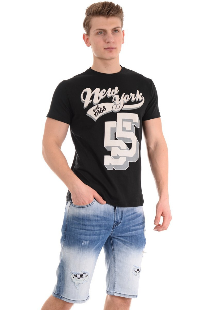 Męska Koszulka T-Shirt Nadruk Czarna