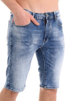 Męskie Spodenki Jeansowe Niebieskie