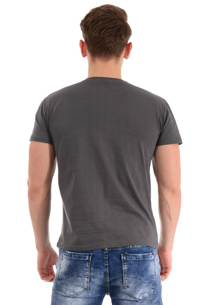 Męska Koszulka T-Shirt Nadruk Grafitowa