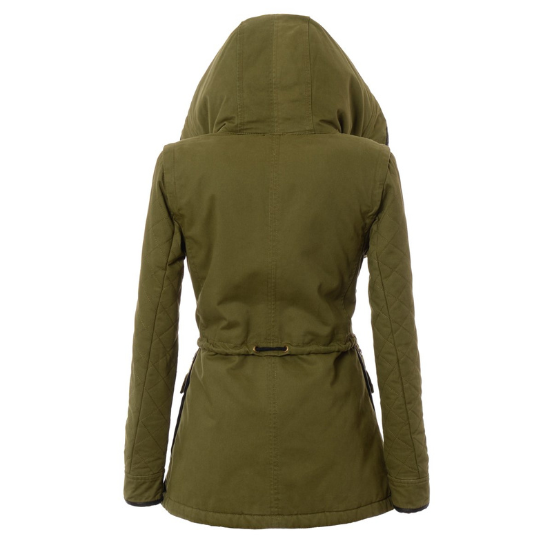 Damska Zimowa Kurtka Parka Zielona