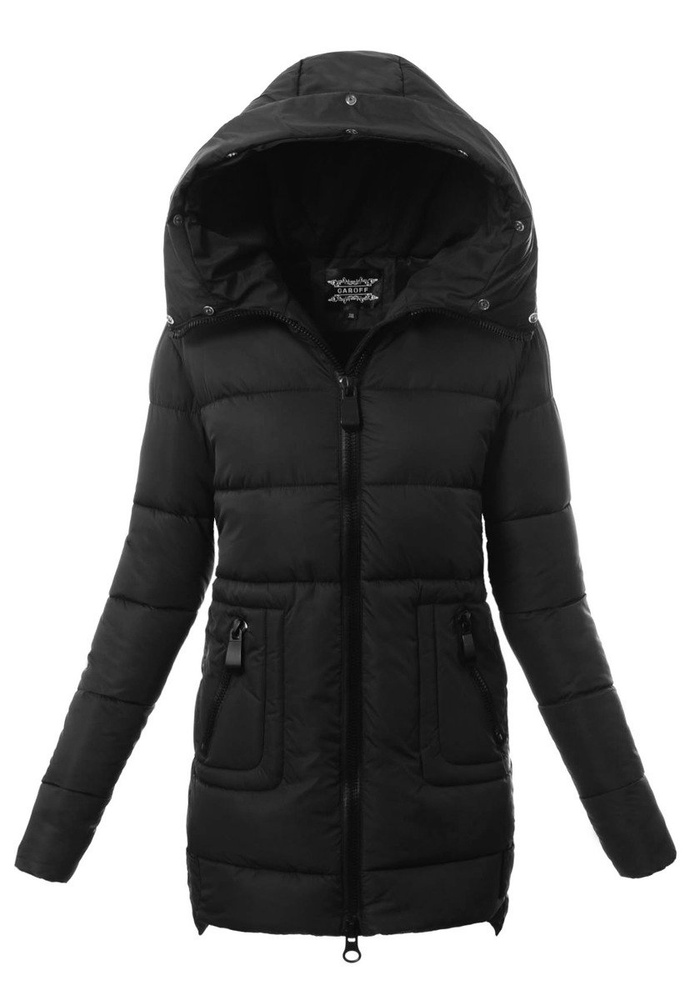 Damska Zimowa Ortalionowa Kurtka Czarna