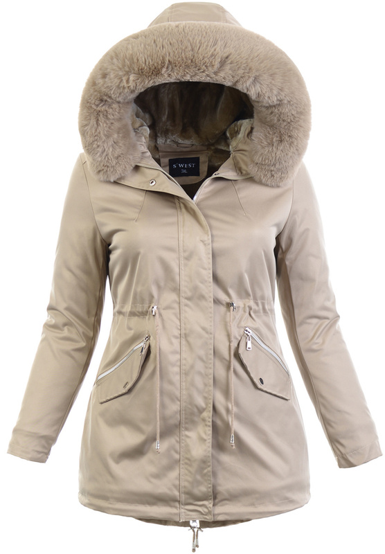 Kurtka Parka Zimowa Elżbieta Beżowa
