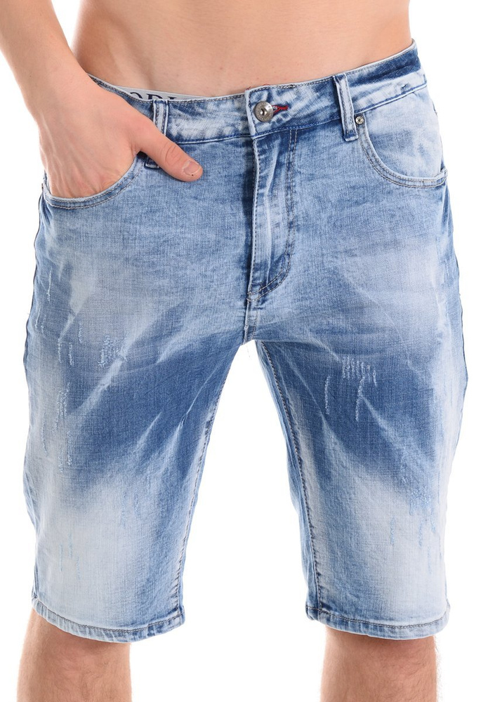 Męskie Spodenki Jeansowe Niebieskie