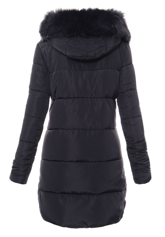 Damska Długa Zimowa Kurtka Ortalionowa Granatowa