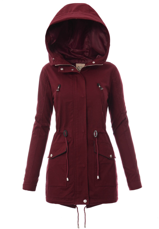 Damska Kurtka Parka Zimowa 2w1 Amira Bordowa