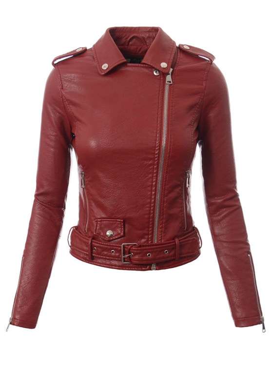 Damska Kurtka Ramoneska Gabi Bordowa