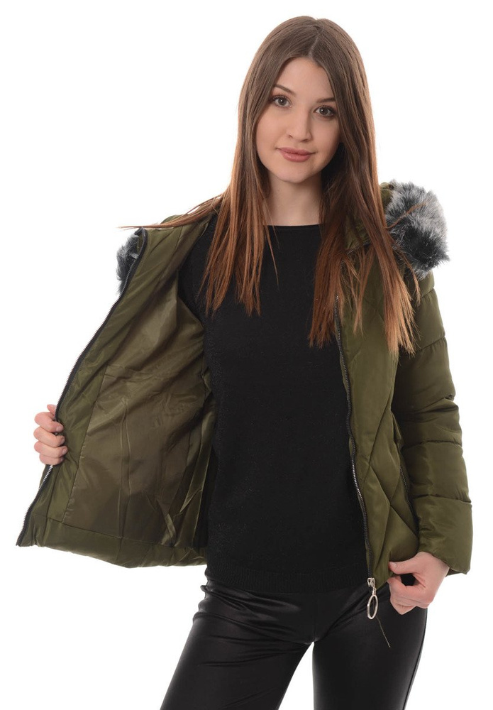 Damska Zimowa Kurtka Ortalionowa Zielona