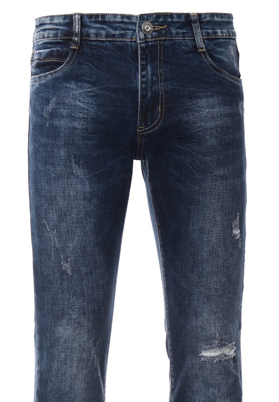 Męskie Spodnie Jeansowe Granatowe
