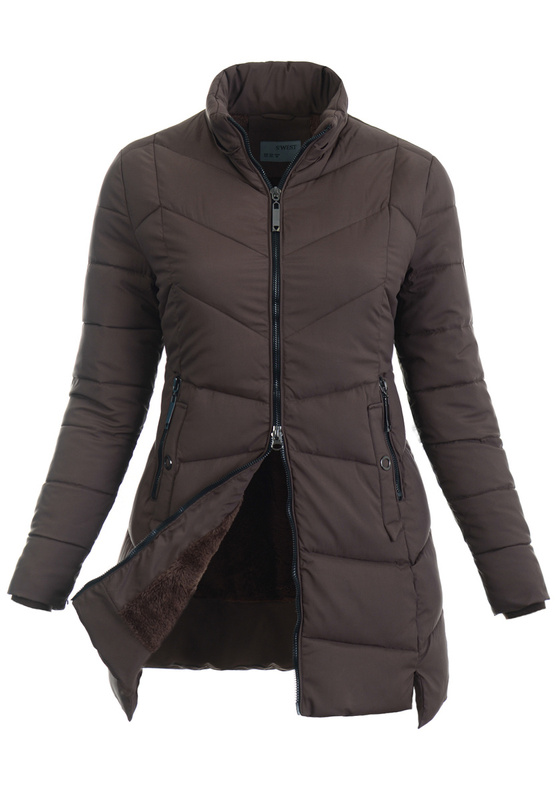 Damska Kurtka Pikowana Kasandra Brązowa