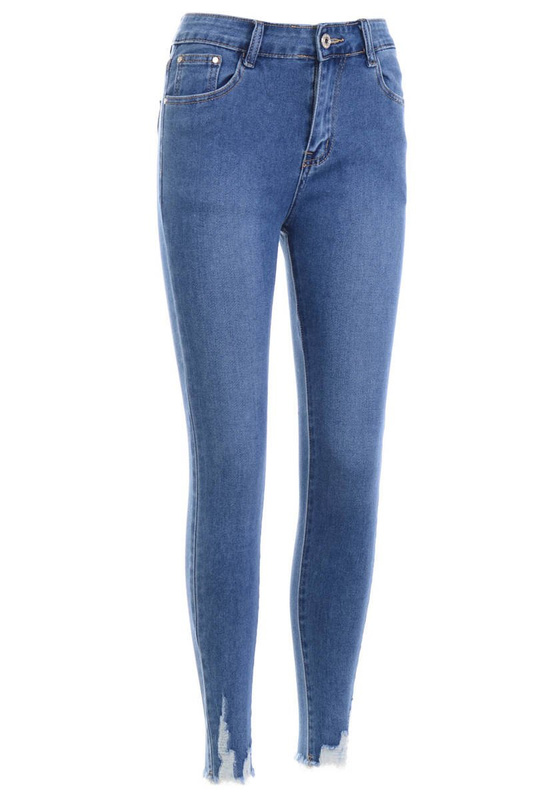 Damskie Spodnie Jeansowe Niebieskie