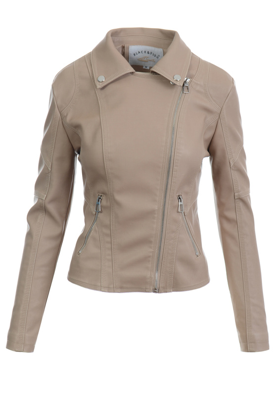 Damska Kurtka Ramoneska Eliza Beżowa