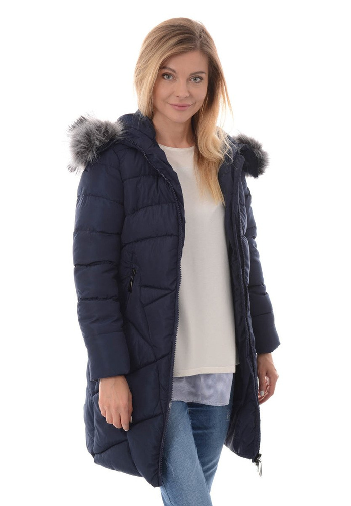 Damska Zimowa Kurtka Ortalionowa Florencja Granatowa