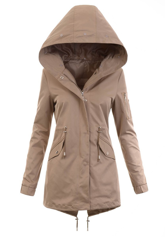 Damska Kurtka Parka 2w1 Dagmara Beżowa z Futerkiem Ecru