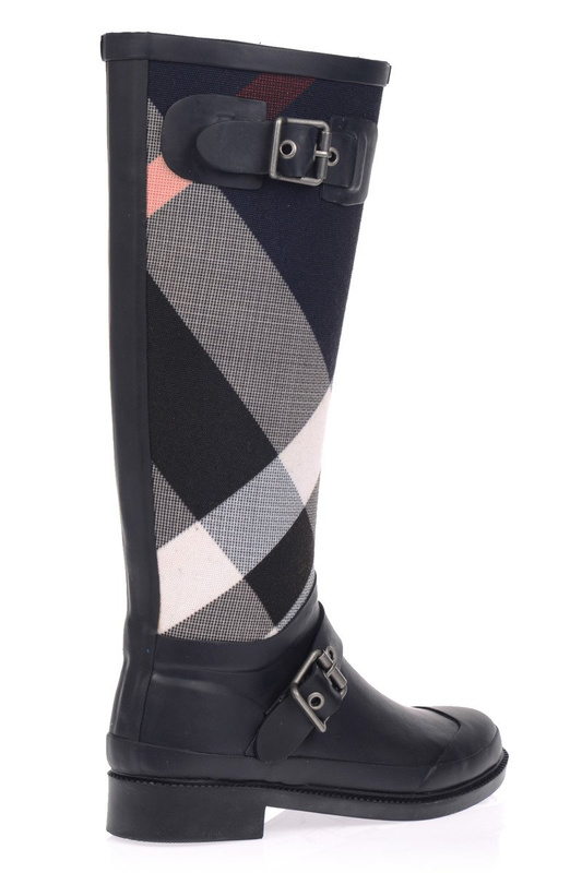 Damskie Kalosze Kylie Zmysłowa Krata Granatowe