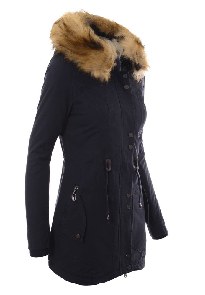Damska Kurtka Parka Zimowa Adelina Granatowa