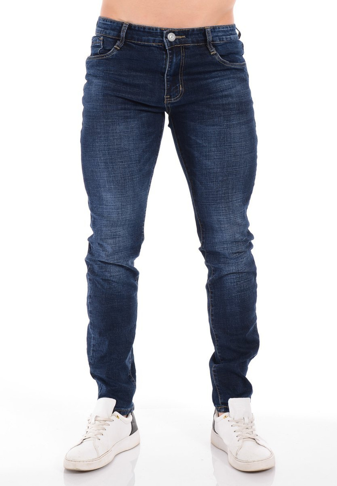 Męskie Spodnie Jeansowe Granatowe