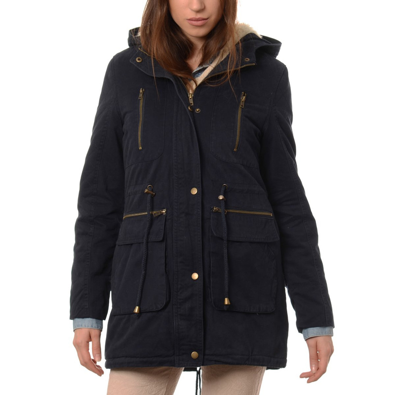 Damska Kurtka Parka Zimowa Granatowa