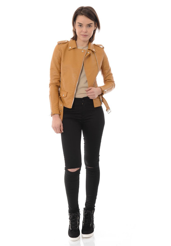 Damska Kurtka Ramoneska Gabi Camel