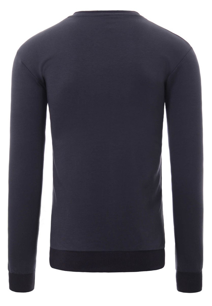 Męska Bluza Bez Kaptura Naszywka Rock Grafitowa