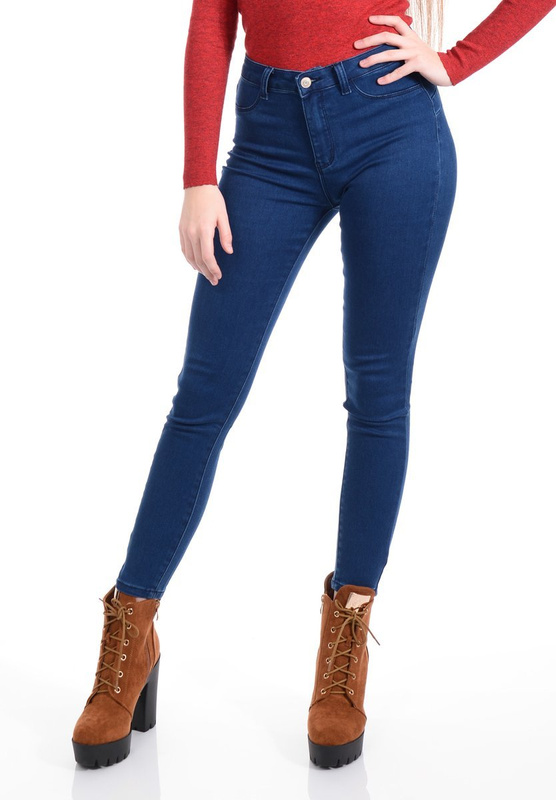 Damskie Spodnie Jeansowe Niebieskie