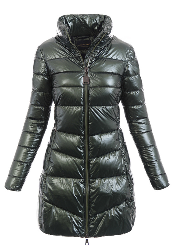 Damska Kurtka Zimowa Ortalionowa Sabrina Zielona Z Naturalnym Futerkiem