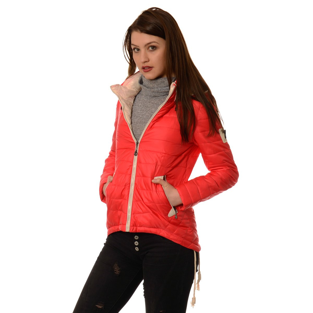 Kurtka Wiosenna - Jesienna Damska Ortalionowa Monica Malinowa