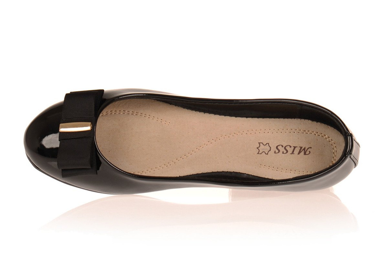 Balerinki Meliski Lakierki Kokarda Czarne