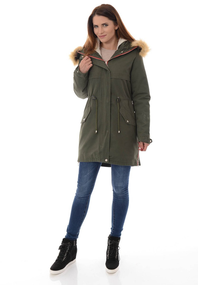 Damska Kurtka Parka Zimowa 2w1 Nataly Zielona