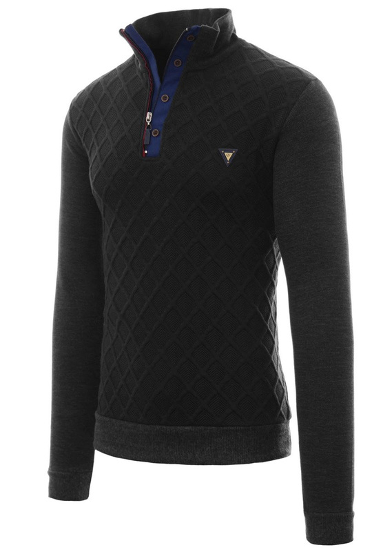 Męski Sweter Bawełniany Czarny