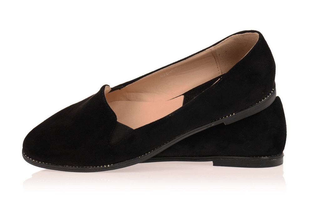 Piękne Balerinki Lordsy SlipOn Welur Czarne