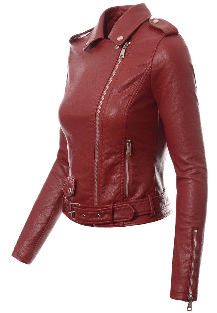 Damska Kurtka Ramoneska Gabi Bordowa