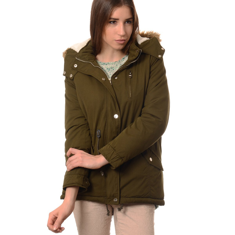 Damska Kurtka Parka Zimowa Zielona