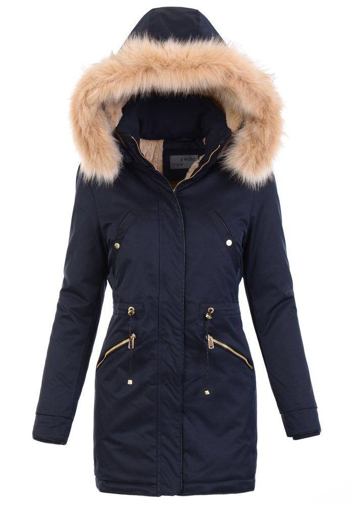 Damska Kurtka Parka Kinga Granatowa