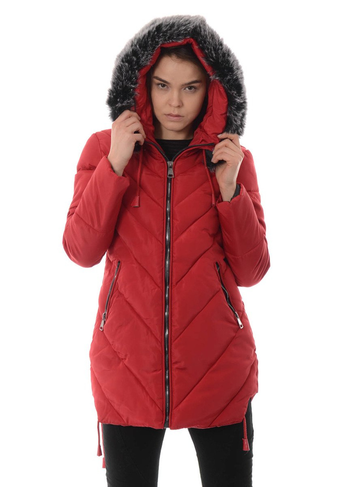 Damska Zimowa Kurtka Ortalionowa Lucyna Bordowa