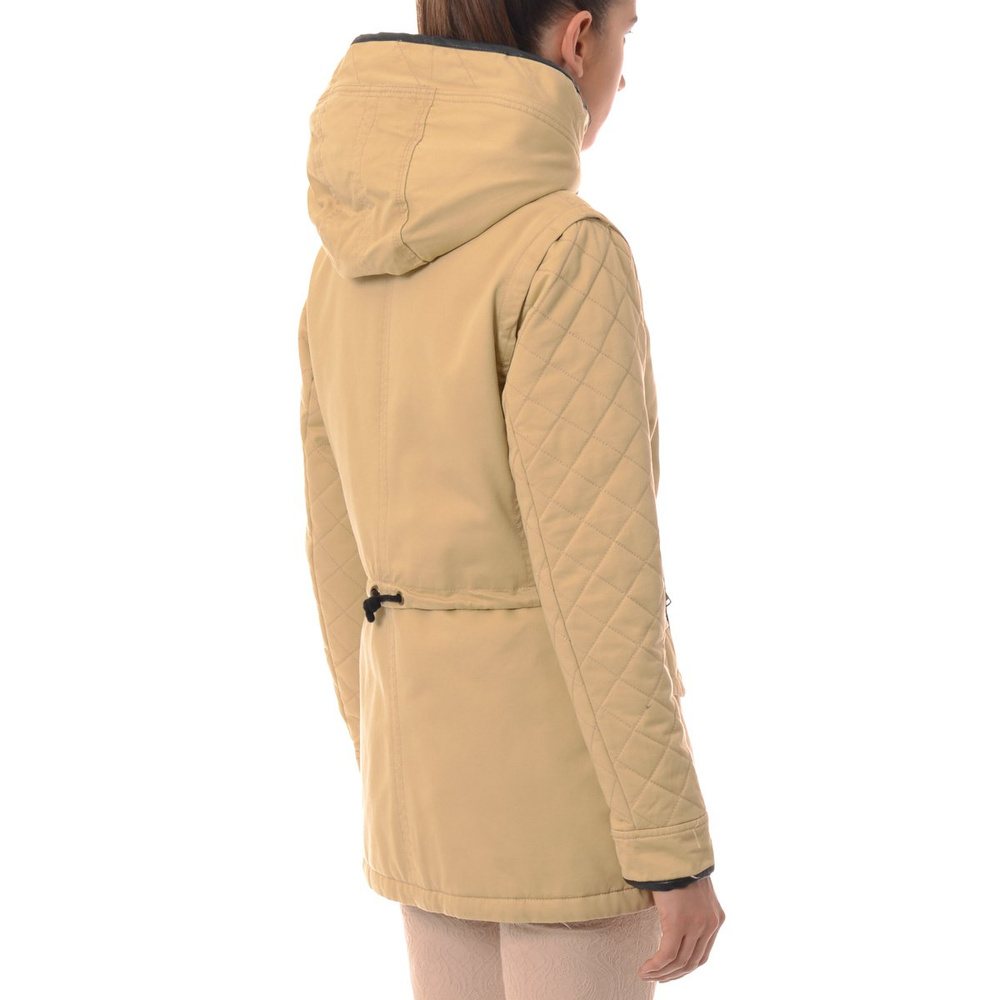 Damska Zimowa Kurtka Parka Beżowa