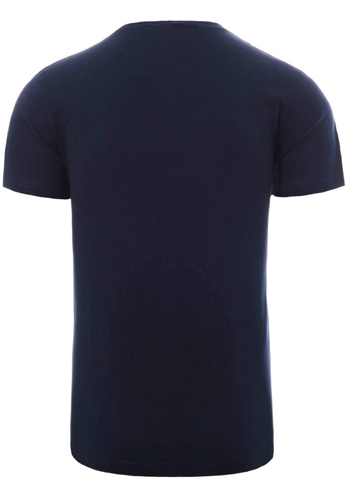 Męska Koszulka T-Shirt Nadruk Samochód Granatowa