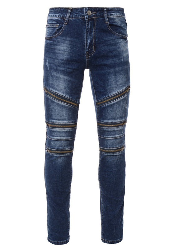 Męskie Spodnie Jeansowe Granatowe