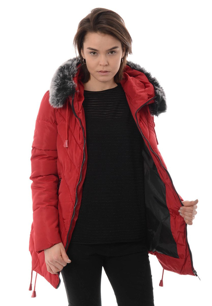 Damska Zimowa Kurtka Ortalionowa Lucyna Bordowa