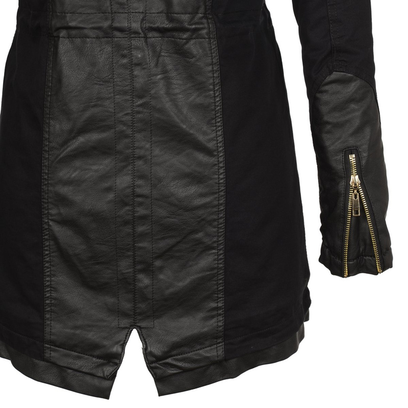 Damska Kurtka Zimowa Parka Futro Czarna