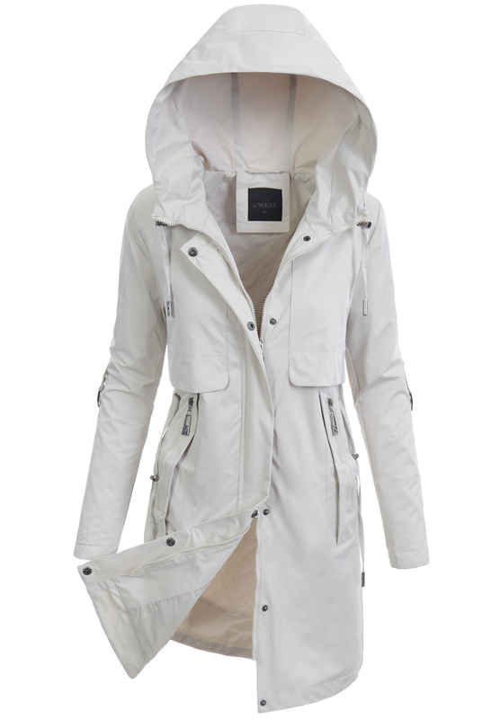 Damska Kurtka Parka Wiosenna Sofia Ecru