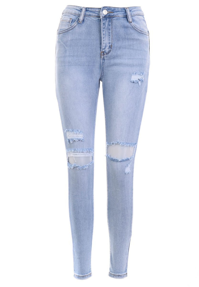 Damskie Spodnie Jeansowe Niebieskie