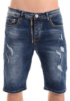 Męskie Spodenki Jeansowe Granatowe