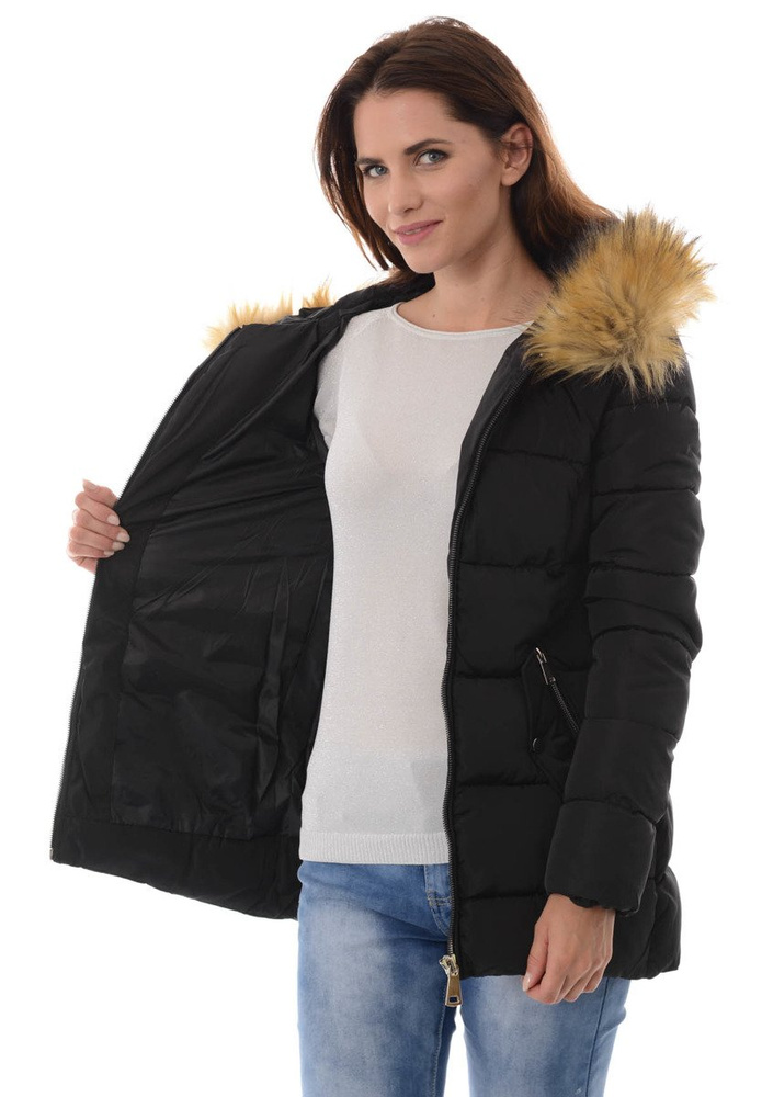Damska Zimowa Kurtka Ortalionowa Czarna