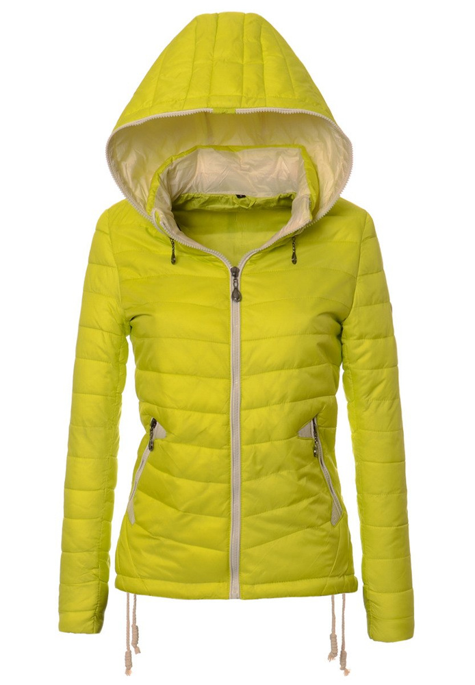 Damska Jesienna Kurtka Ortalionowa Eva Limonkowa