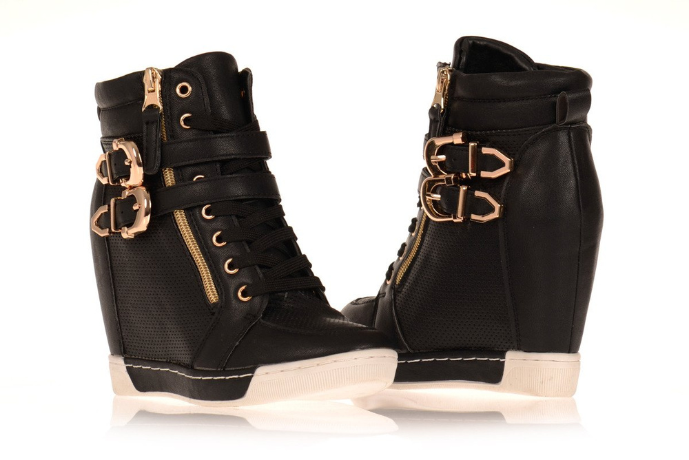 Trampki Sneakersy Koturny Vices Czarne