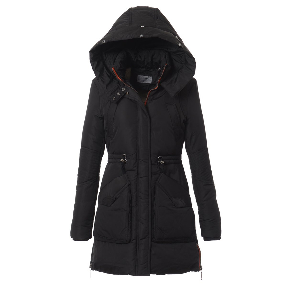 Damska Zimowa Kurtka Płaszczyk Czarna