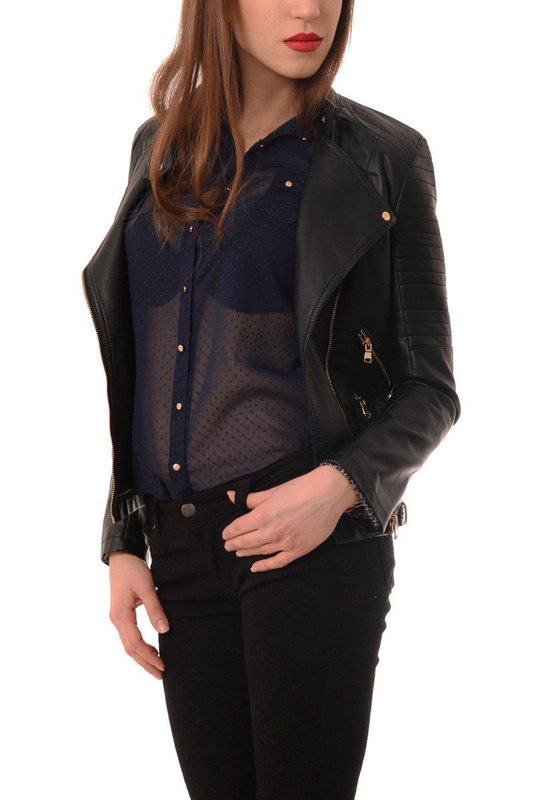 Kurtka Ramoneska Złote Suwaki