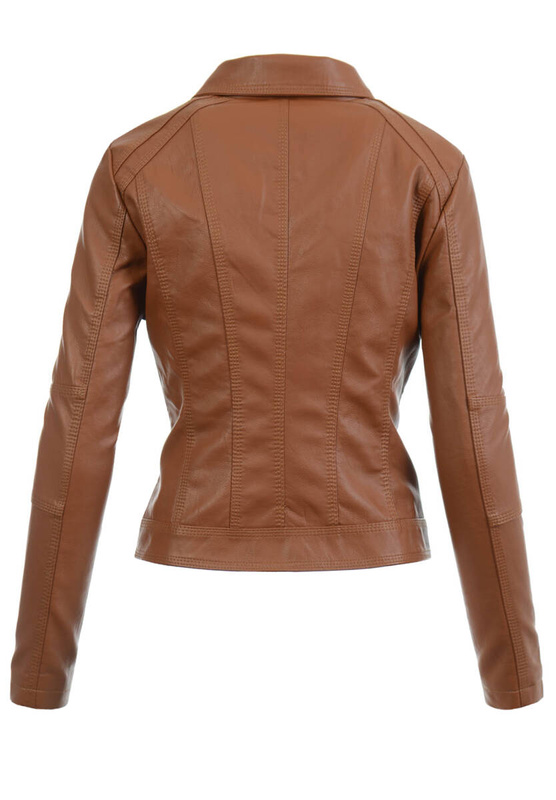 Damska Kurtka Ramoneska Megan Ceglana